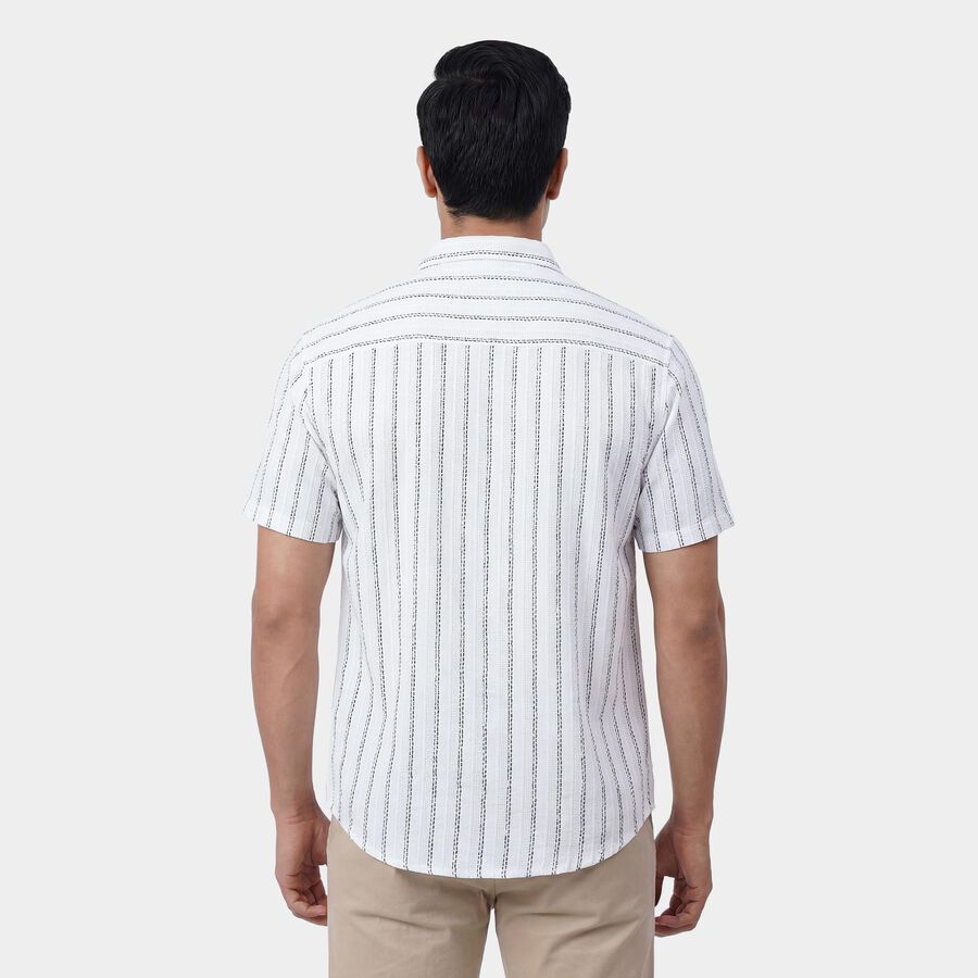 Men's White Spread Collar Classic Shirt, White, large