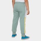 Boys' Muted Sage Green Color-Blocked Cotton Blend Pyjama, Light Green, small image number null