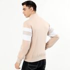 Men's Light Beige Mock Neck Casual Sweatshirt, गहरा पीला, small image number null