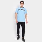 Men's 100% Cotton Round Neck Half Sleeves T-Shirt, Light Blue, small