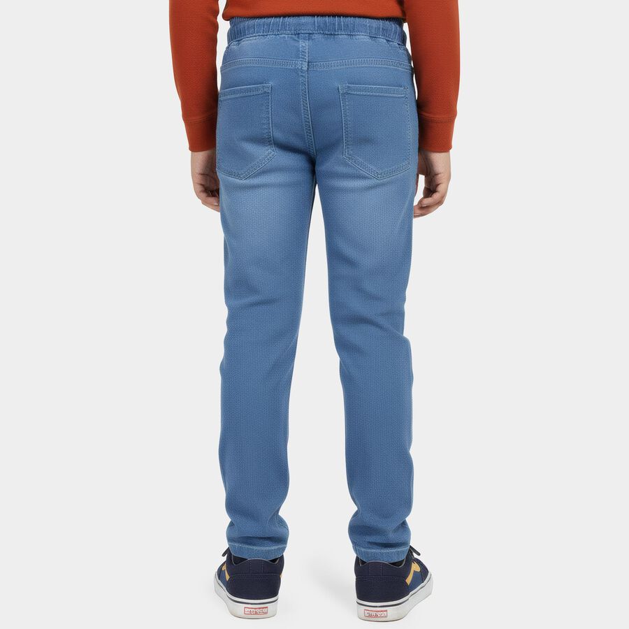 Boys Blue Slim Fit Jeans, Mid Blue, large