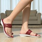 Ladies' Sandal, मरून, small