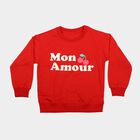 Girls' Red Crew Neck Pullover Sweatshirt, Red, small