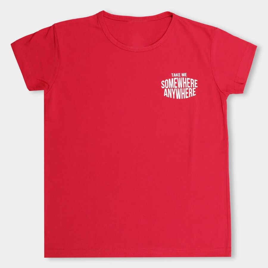 Girls' T-Shirt , रानी (फ्यूशिया), large image number null