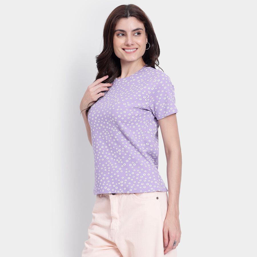 Ladies' Round Neck T-Shirt, Lilac, large image number null