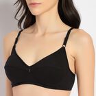Ladies' 100% Cotton Bra , काला, small image number null