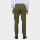 Men's Olive Green Slim Fit Chino Trousers, Olive, small