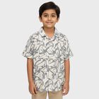 Boys' Beige 100% Cotton Classic Casual Shirt, Beige, small