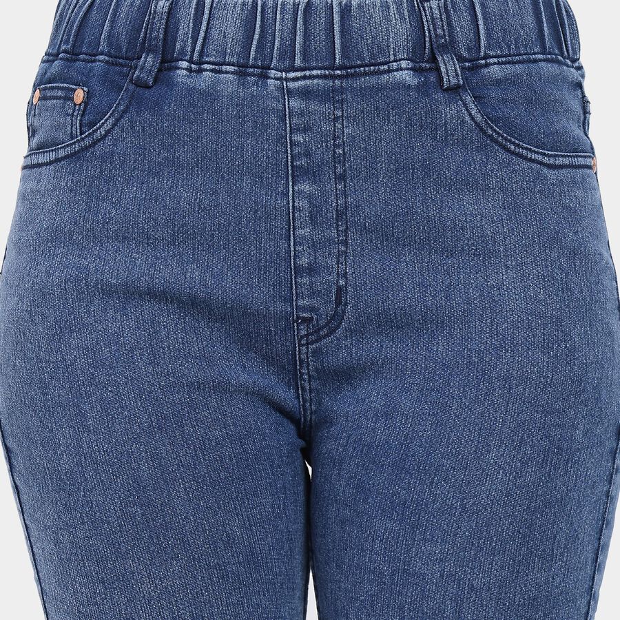 Ladies' Jeans , मध्यम नीला, large