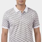 Men's Grey Cotton Polo Neck Classic T-Shirt, Light Grey, small