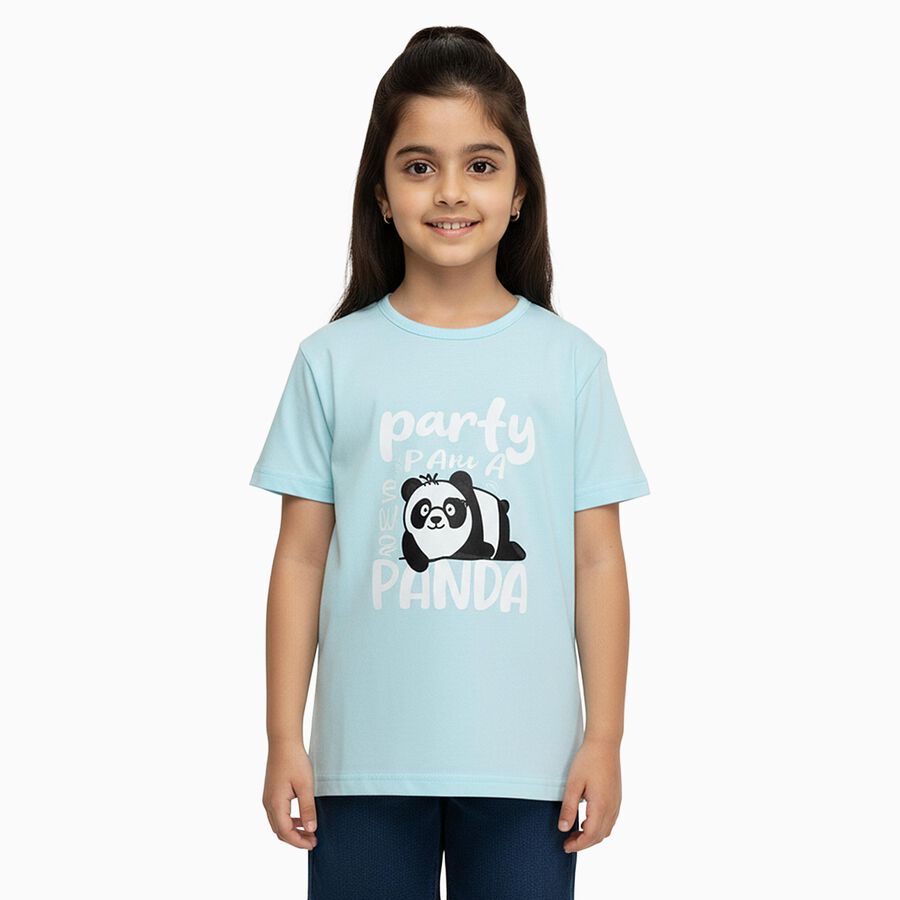 Girls' T-Shirt, एक्वा, large image number null