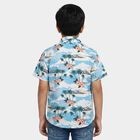 Boys Light Blue Cotton Collar Regular Fit Casual Shirt, Light Blue, small