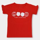 Girls' 100% Cotton T-Shirt, Red, small