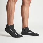 Men's Regular Fit Striped Pack of 3 Socks ( Black, White, Charcoal ), सफ़ेद, small