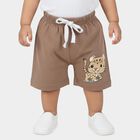 Infants Beige Cotton Half Pant, Beige, small