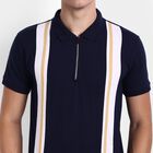 Stripted Polo Shirt, Navy Blue, small image number null