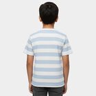 Boys Light Blue Round Neck Casual Half Sleeve T-Shirt, Light Blue, small