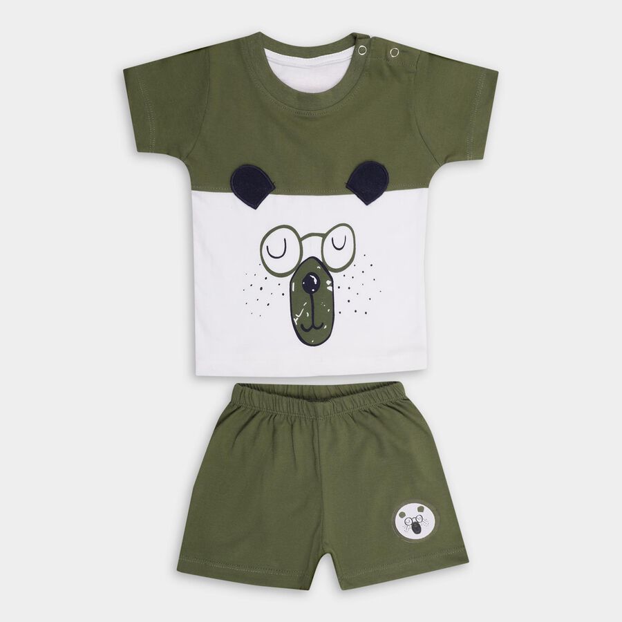 Infant Boys' 100% Cotton Baba Suit , ओलिव, large
