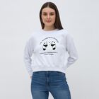 Women's Light Grey Crew Neck Casual Sweatshirt, Melange Light Grey, small image number null