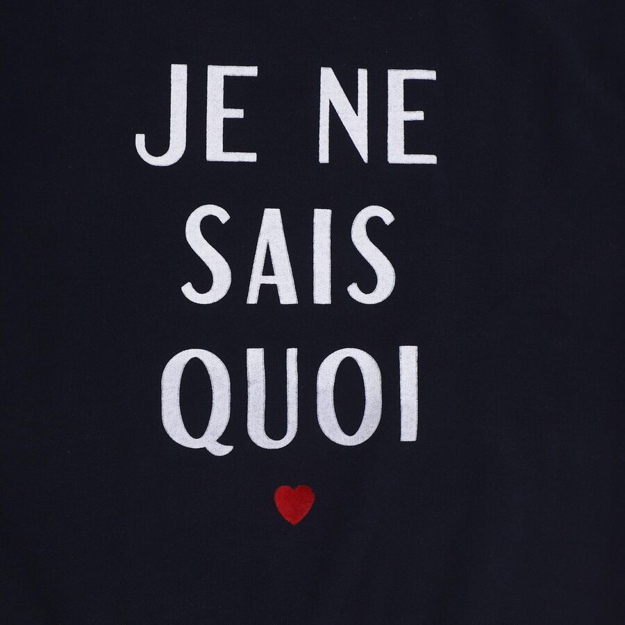 Girls' Navy Blue Crew Neck Graphic Print Sweatshirt, Navy Blue, large image number null