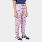 Girls' Lilac Heart Printed Drawstring Pyjama, Lilac, small
