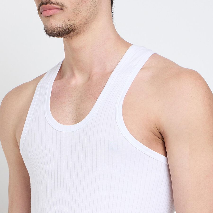 Men's 100% Cotton Vest , White, large image number null
