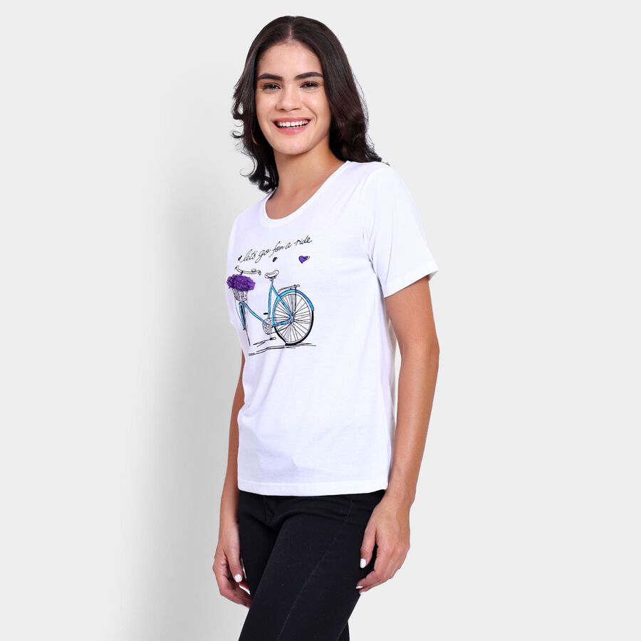 Ladies' Round Neck T-Shirt , White, large image number null