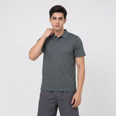 Men's Grey Polo Neck Polo Drifit T-Shirt