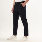 Men's Cross Pocket Slim Fit Casual Trousers, नेवी ब्लू, small image number null