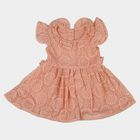 Infants' Peach Sleeveless Casual Frock, Peach, small