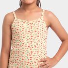 Girls' Yellow Cotton Scoop Neck Waistcoat Vest, पीला, small
