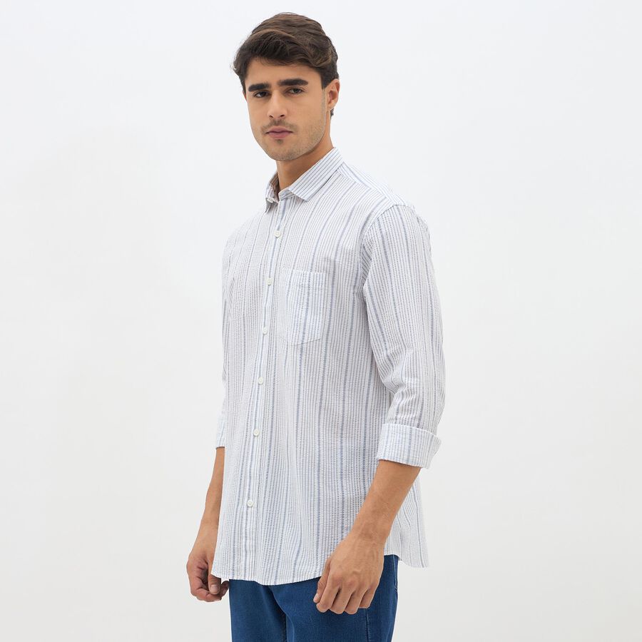 Men's Light Grey Cotton Classic Collar Casual Shirt, Light Grey, large image number null