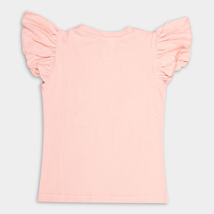 Girls' 100% Cotton T-Shirt, हल्का गुलाबी, large image number null