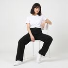 Women's Black Wide Leg Jeans, Black, small