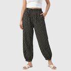 Women's Dark Grey Regular Fit Printed Palazzos, Dark Grey, small