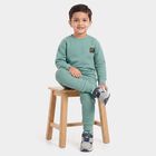 Boys Mint Green Crew Neck Textured Baba Suit, हल्का हरा, small