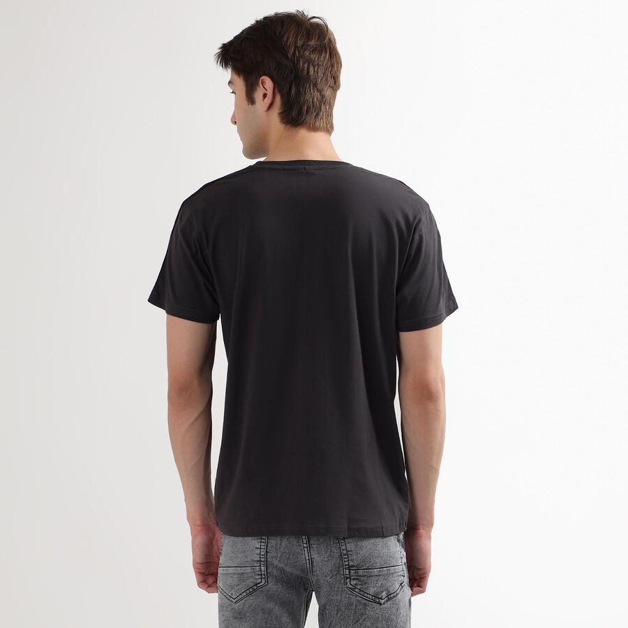 Men's 100% Cotton Round Neck Half Sleeves T-Shirt, Dark Grey, large image number null