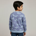 Boys Light Blue Crew Neck Casual Sweatshirt, Mid Blue, small image number null