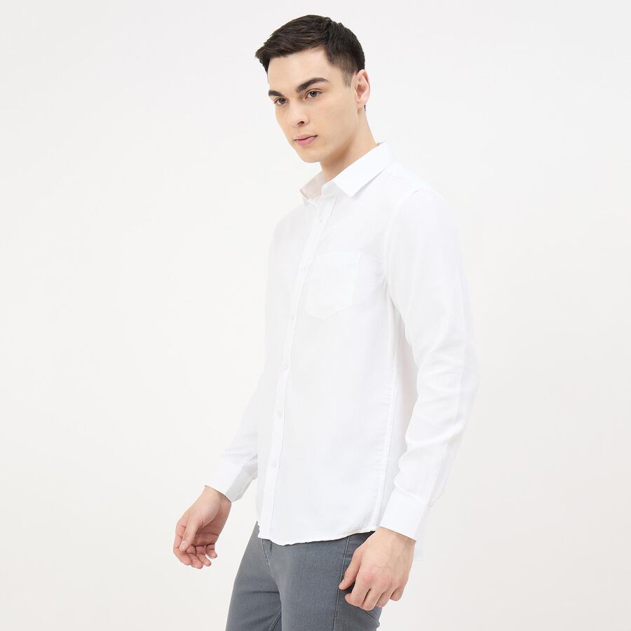 Men's White Classic Collar Classic Formal Shirt, White, large