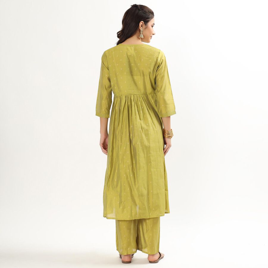 Women's Light Sage Green Round Neck Embroidered Kurta, हल्का हरा, large image number null