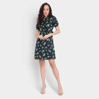 Printed Dress, Dark Green, small image number null