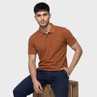 Men Brown Polo Neck Polo T-Shirt, भूरा, small