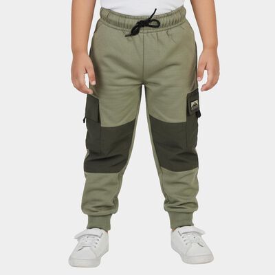 Boys' Olive Regular-Fit Panelled Cargo Pyjama