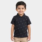 Boys Navy Blue Cotton Polo Neck Polo Boys T-Shirt, नेवी ब्लू, small