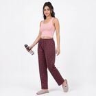 Women's Maroon Straight Fit Heart Printed Lounge Pyjama, Wine, small