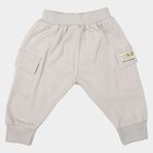 Infants Grey Jogger Fit Solid Cargo Pocket Pyjama, Light Grey, small