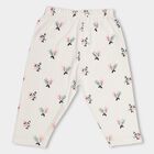 Infants' Muted Sage Green And Soft Cream Regular Fit Floral Printed Elastic Waist Pyjama, Light Green, small image number null