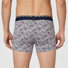 Men's Grey Regular Fit Printed Trunks, Light Grey, small