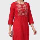 Women's Fuchsia Round Neck EmbroideFuchsia Kurta, Fuchsia, small
