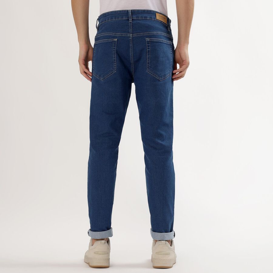 Men's Deep Steel Blue Slim Fit Jeans, Mid Blue, large image number null